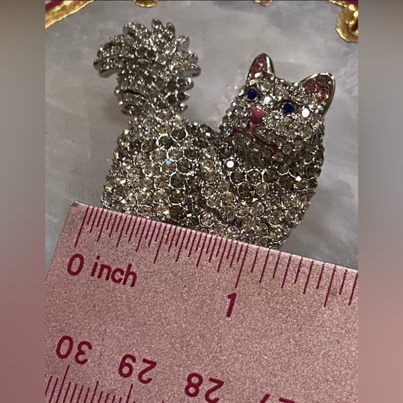 Crystal Persian Cat Costume Brooch #7682 - Picture 4 of 5
